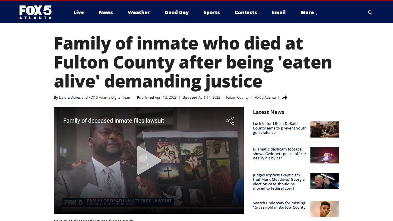 Family of inmate who died at Fulton County after being 'eaten alive ...